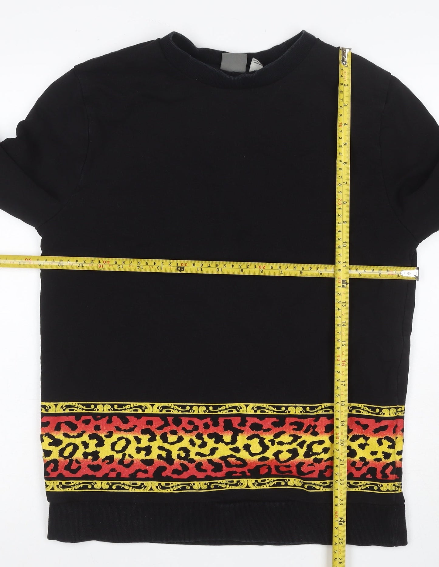 ASOS Men’s Black M Crew Neck Leopard Print Pullover Sweatshirt
