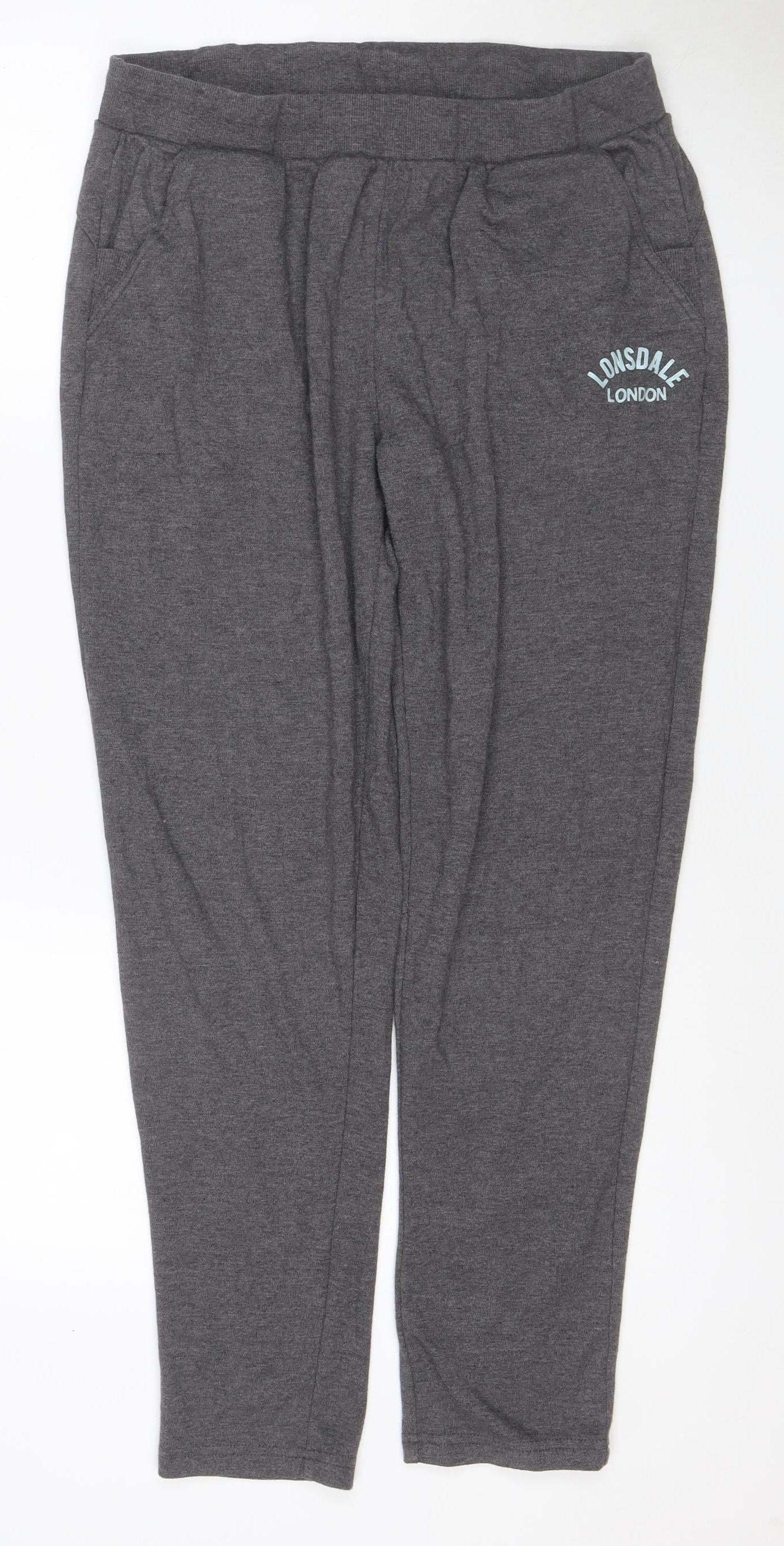 Lonsdale London Women’s Grey UK 16 Jogger Sweatpants Logo