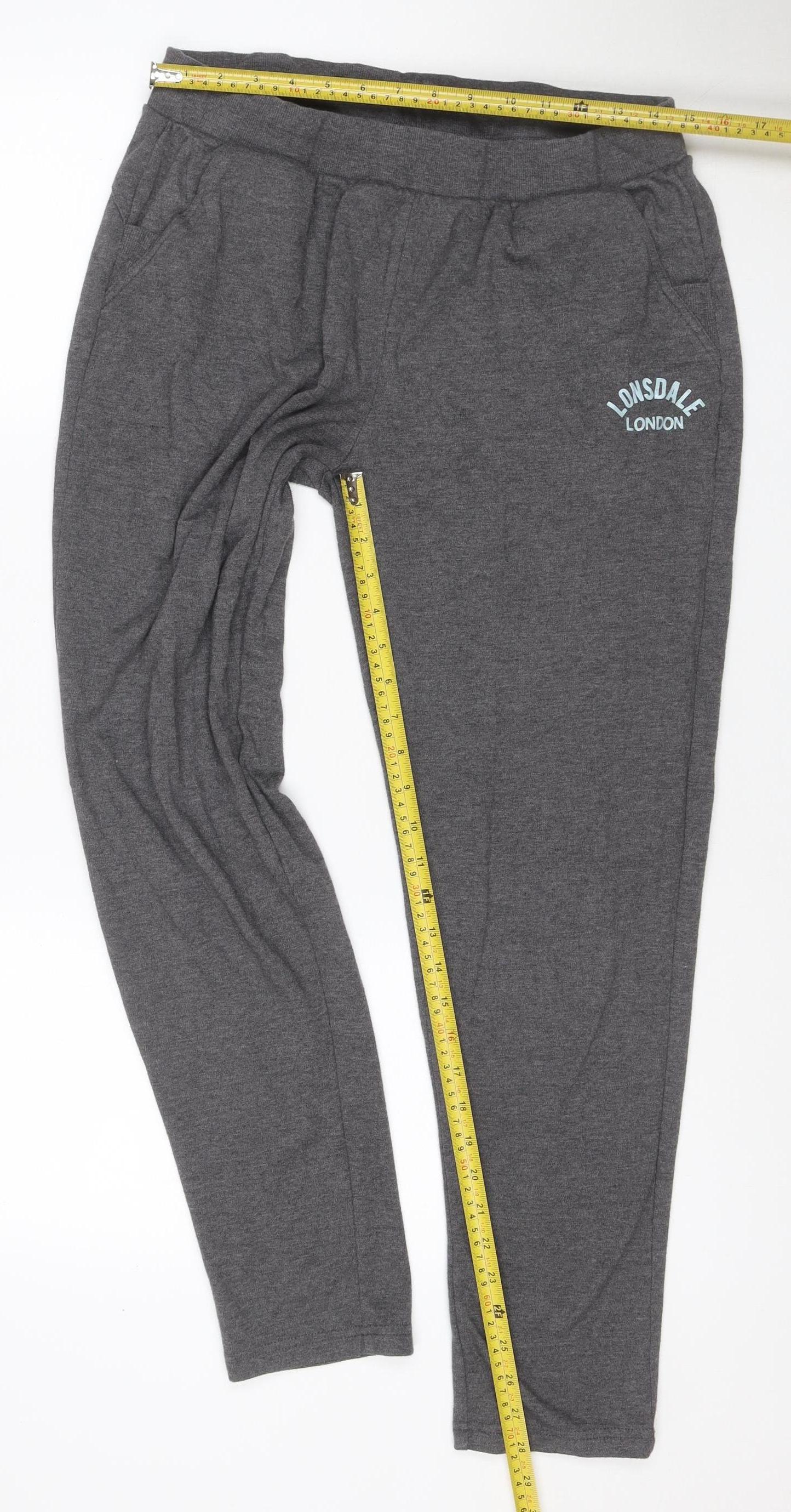 Lonsdale London Women’s Grey UK 16 Jogger Sweatpants Logo