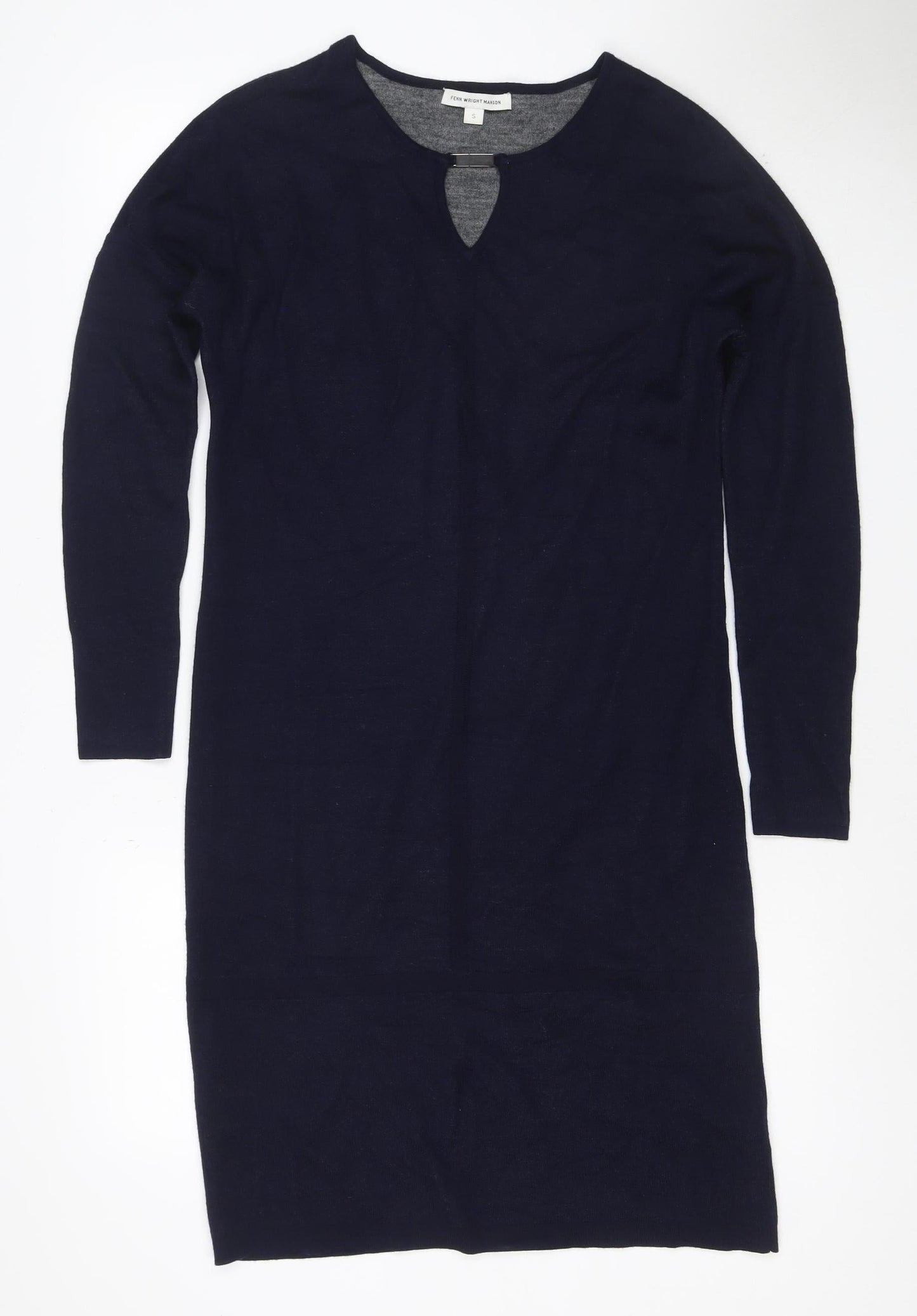 Fenn Wright Manson Women Blue Wool Knit Jumper Dress Size S
