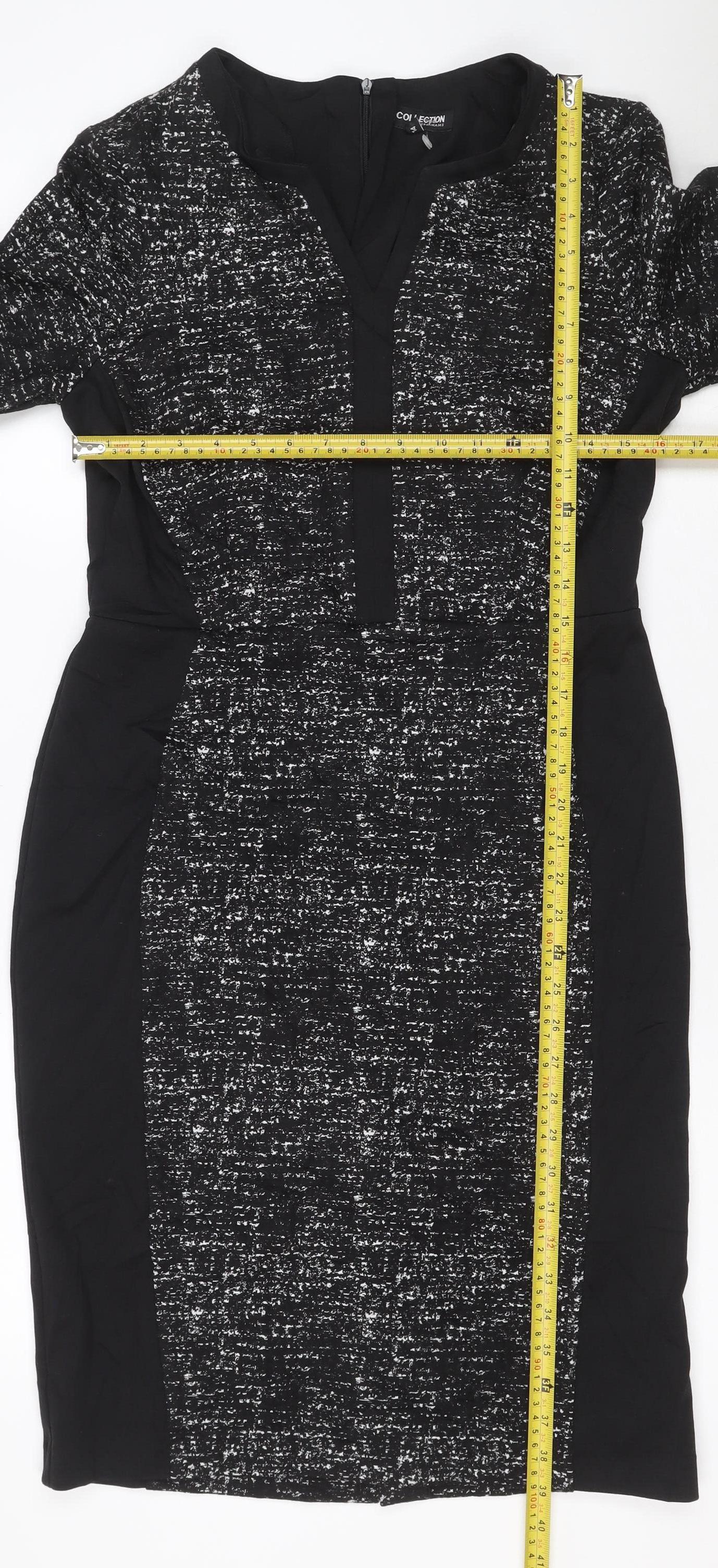 The Collection Debenhams Women Black UK 14 Long Sheath Zip Dress