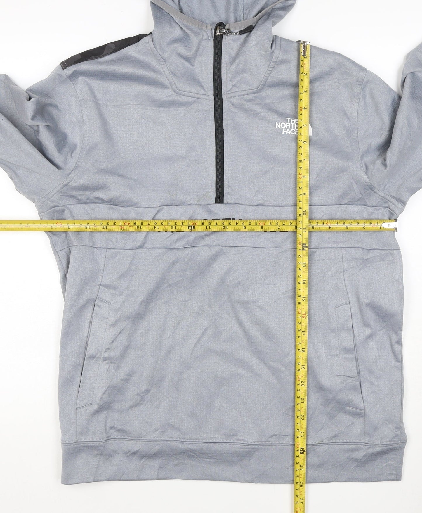 The North Face Men's Grey M 1/4 Zip Hooded Fleece Pullover