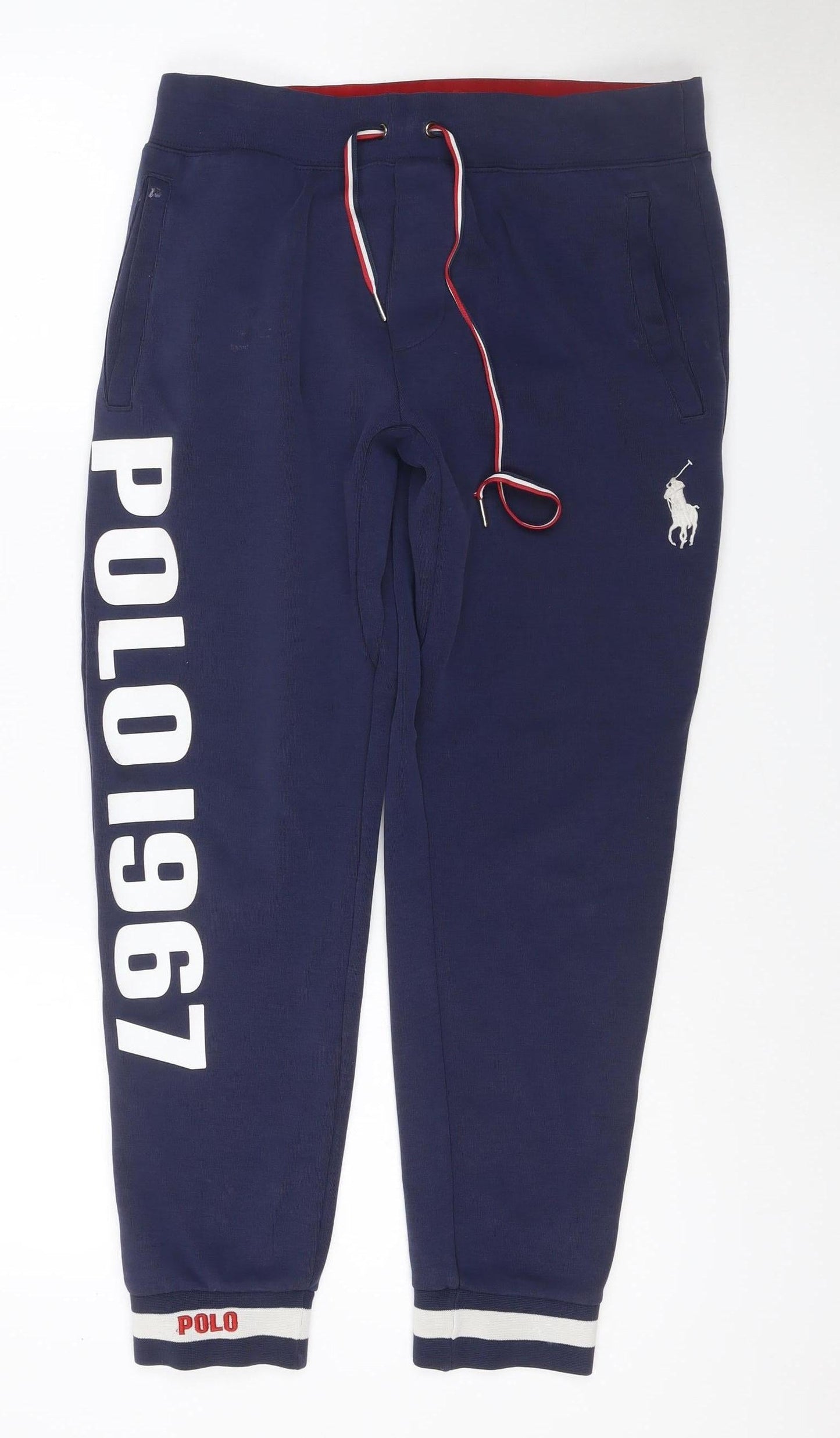 Polo Ralph Lauren Men’s Blue S Jogger Track Pants Logo Drawstring