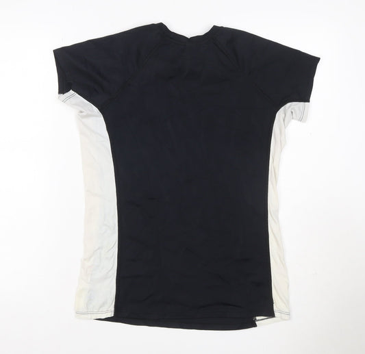 Hurley Women’s Black White UK 16 Athletic Logo T-Shirt Gym Top