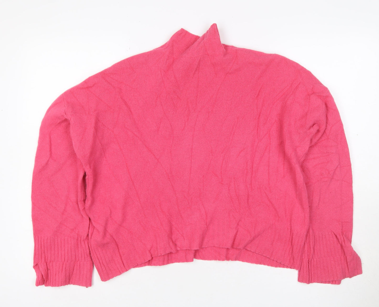 Whistles Women Pink Size S 100% Wool Mock Neck Knit Pullover Jumper