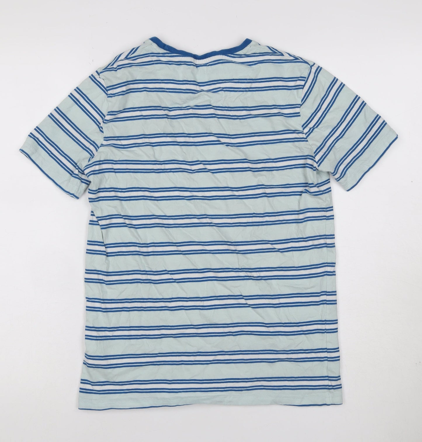 Original Penguin Boys Blue Striped 14-15 Years Logo Jersey T-Shirt