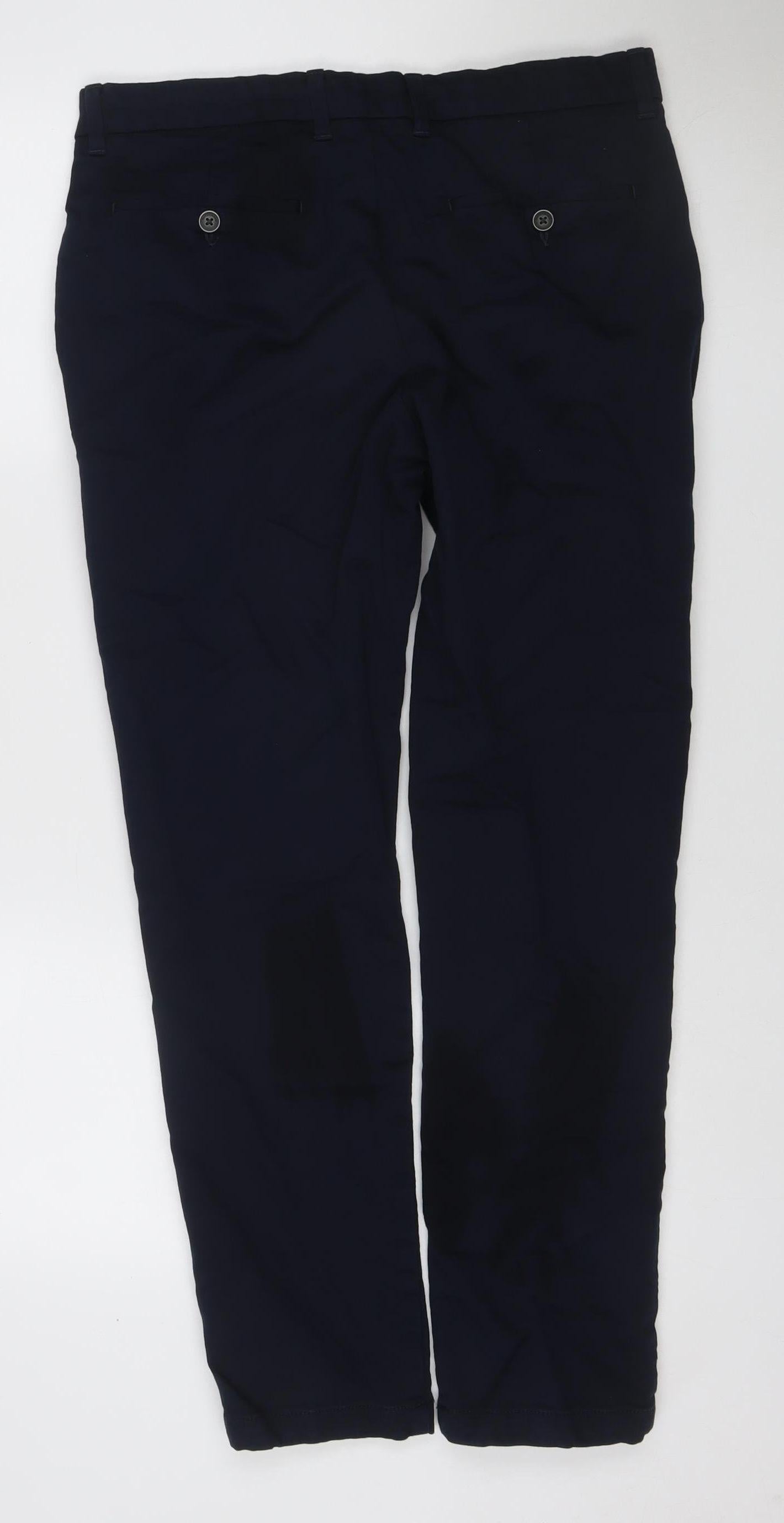 Marks and Spencer Men’s Blue 34/31 Slim Cotton Stretch Trousers
