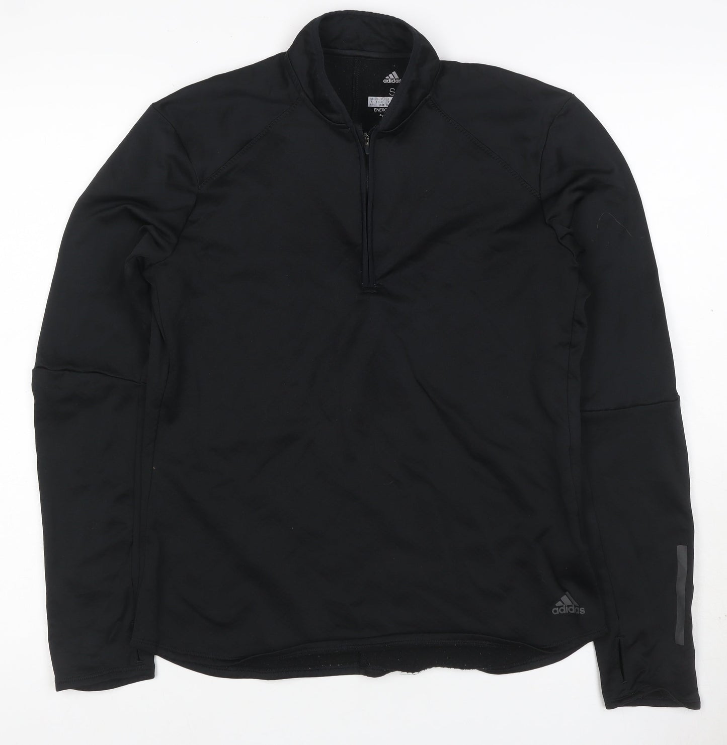 Adidas Unisex Black S Energy Run Climawarm 1/4 Zip Running Sweatshirt