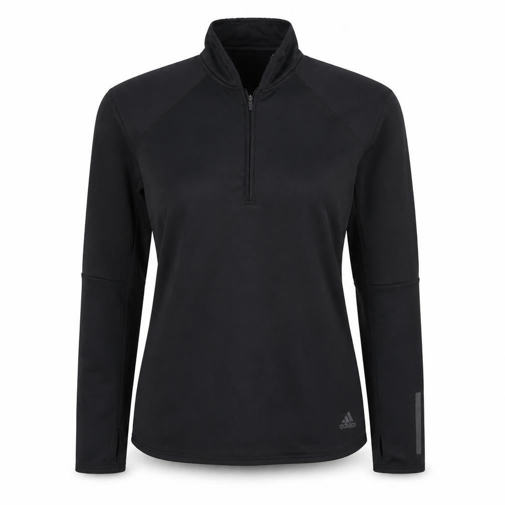 Adidas Womens Black S Energy Run Climawarm 1/4 Zip Running Sweatshirt