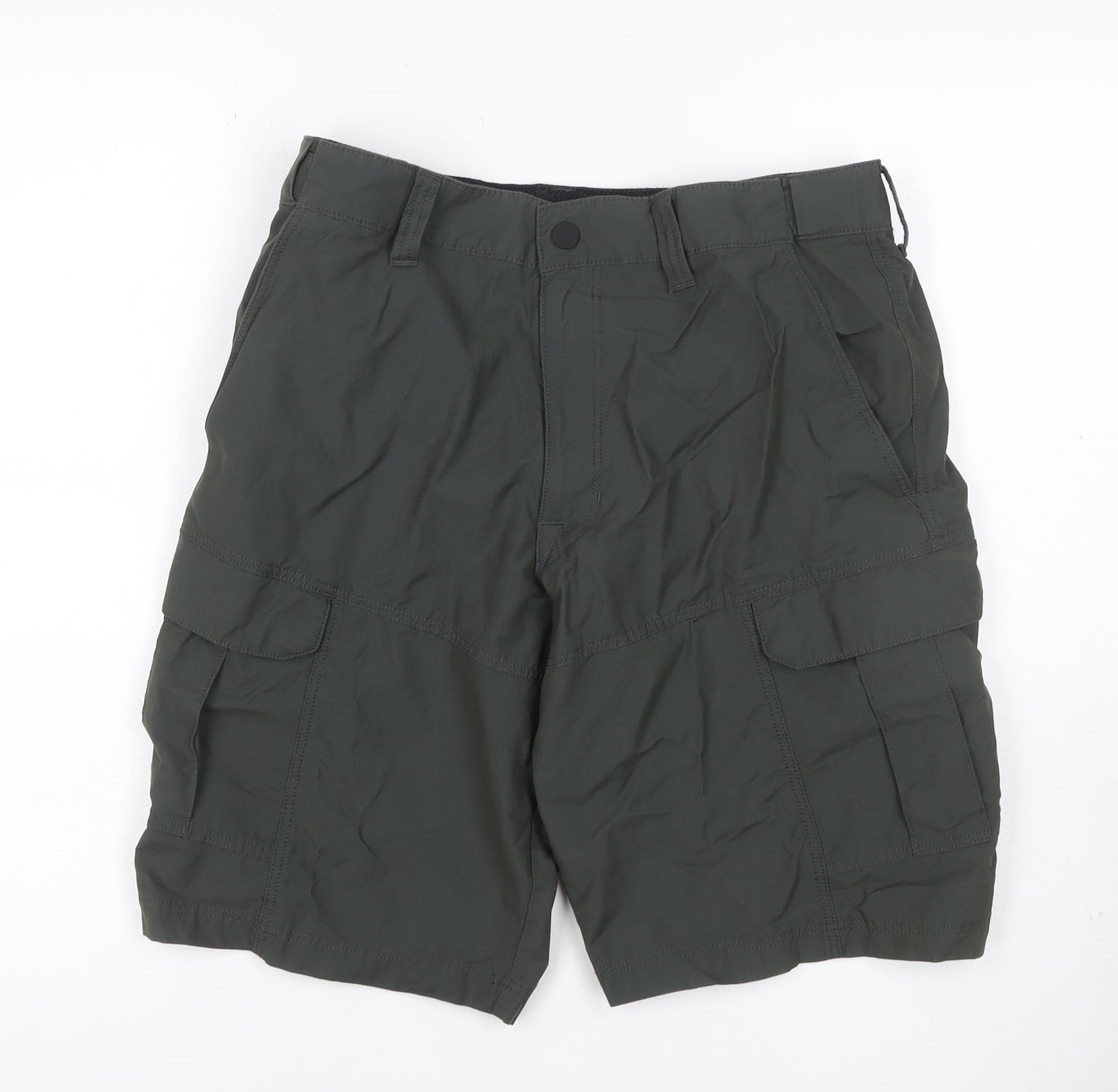 Marks & Spencer Men's Green 32in Cargo Shorts Cotton Blend Pockets