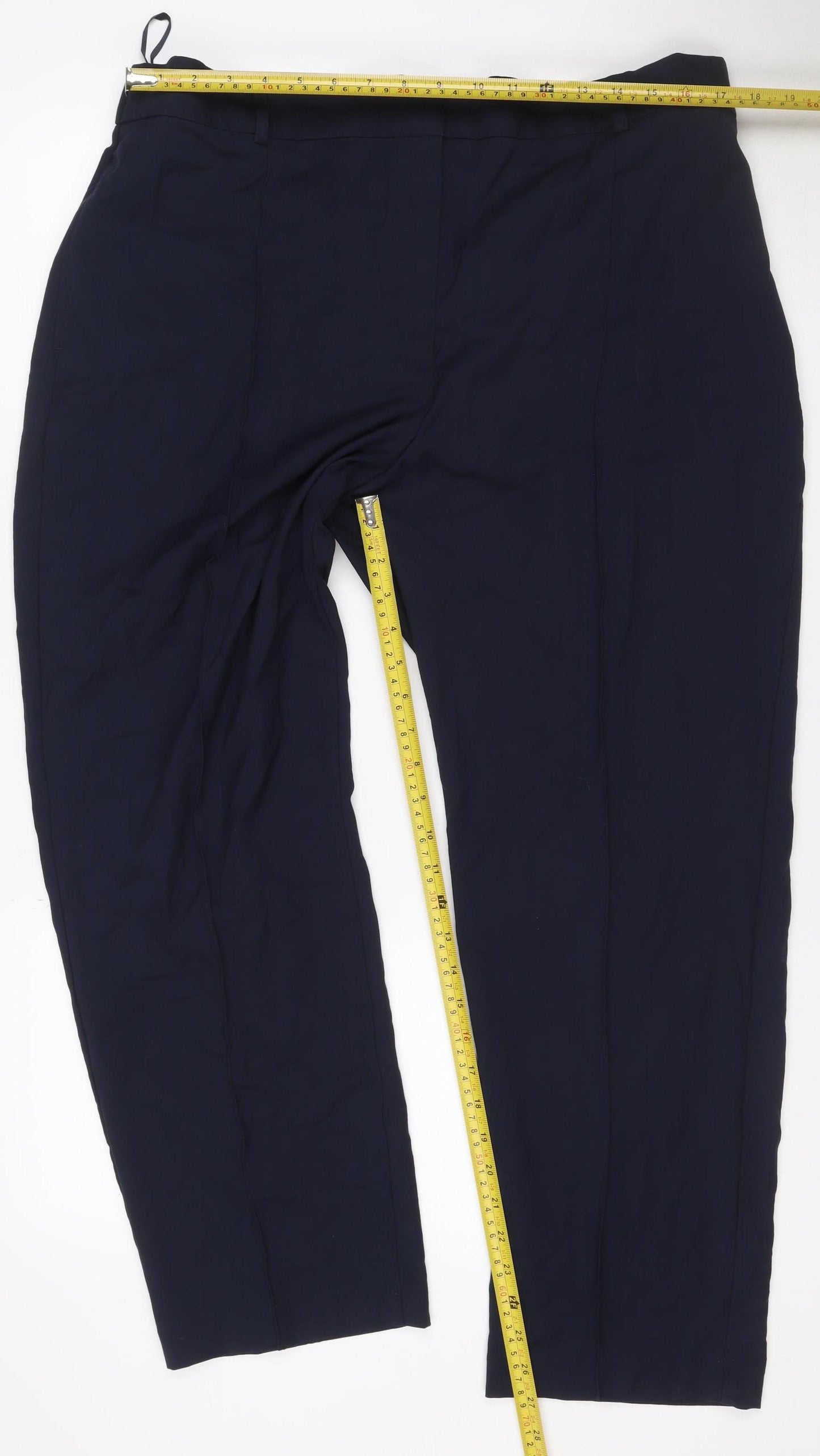 The Freya Women's Navy Size 20 Short Relaxed Straight Trousers