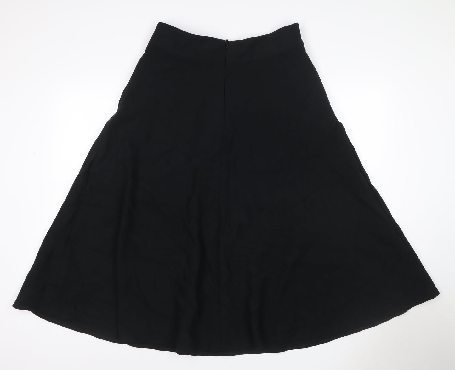 M&S Collection Women’s Black Size 14 Midi Flare Skirt Zip Workwear