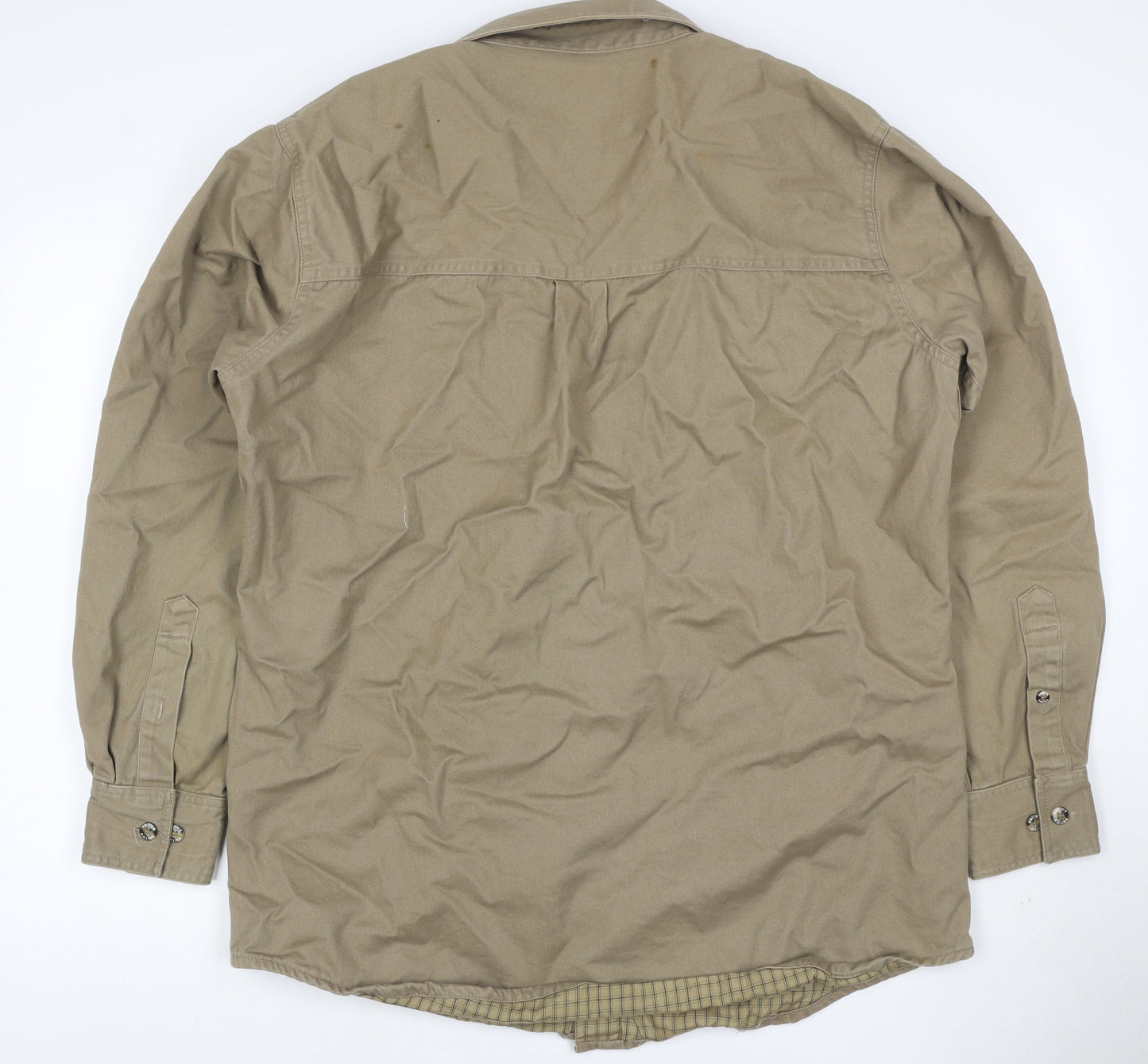 Smith's Workwear Men Beige L Military Cotton Button Jacket