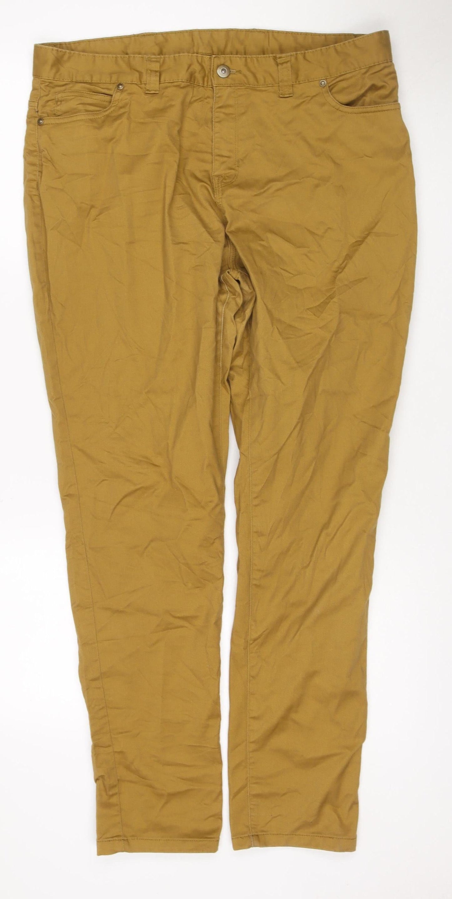 Denim Co. Men’s Brown Khaki Stretch Jeans XL Regular 5 Pocket