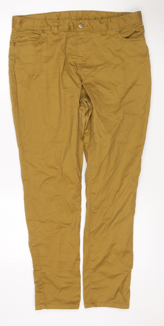 Denim Co. Men’s Brown Khaki Stretch Jeans XL Regular 5 Pocket
