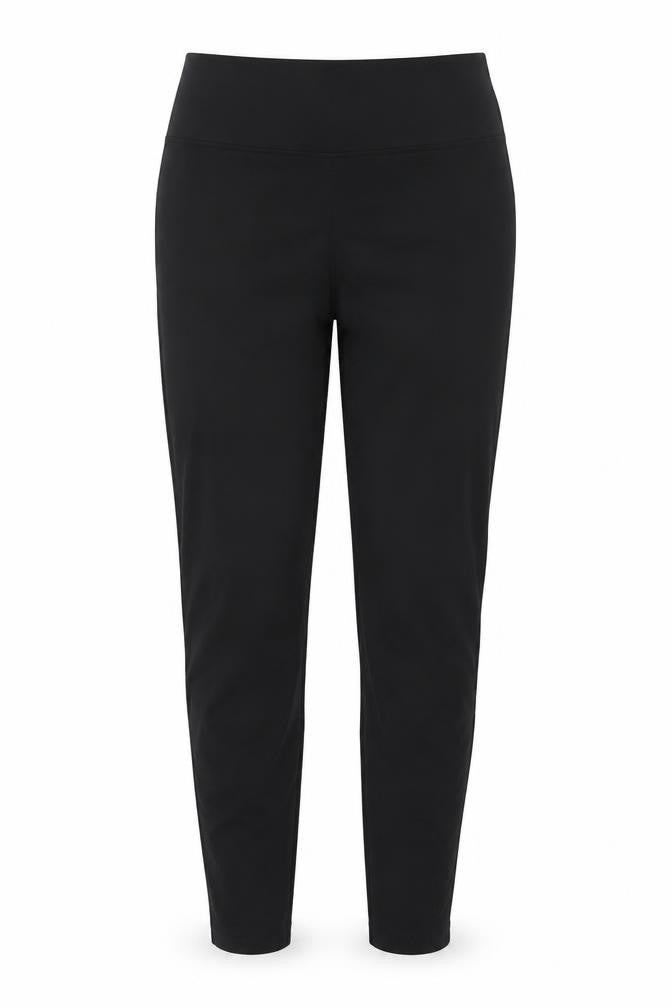 Marks & Spencer Women Black UK 12 Straight Leg Pull-On Trousers
