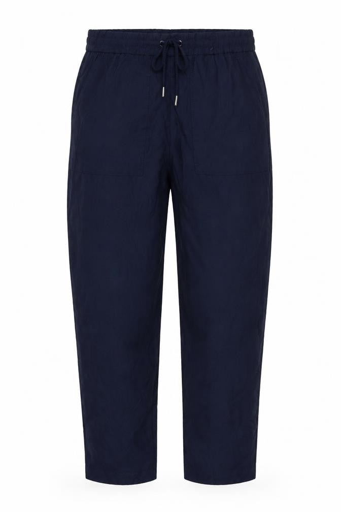 Marks & Spencer Women Blue UK 10 Short Wide Leg Drawstring Trousers