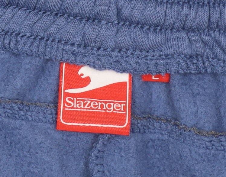 Slazenger Men’s Blue L Fleece Jogger Sweatpants Elastic Waist