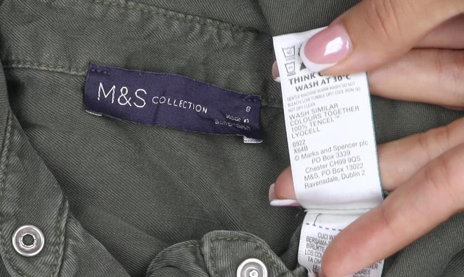 M&S Collection Women Green Size 8 Knee Length Belted Shirt Dress