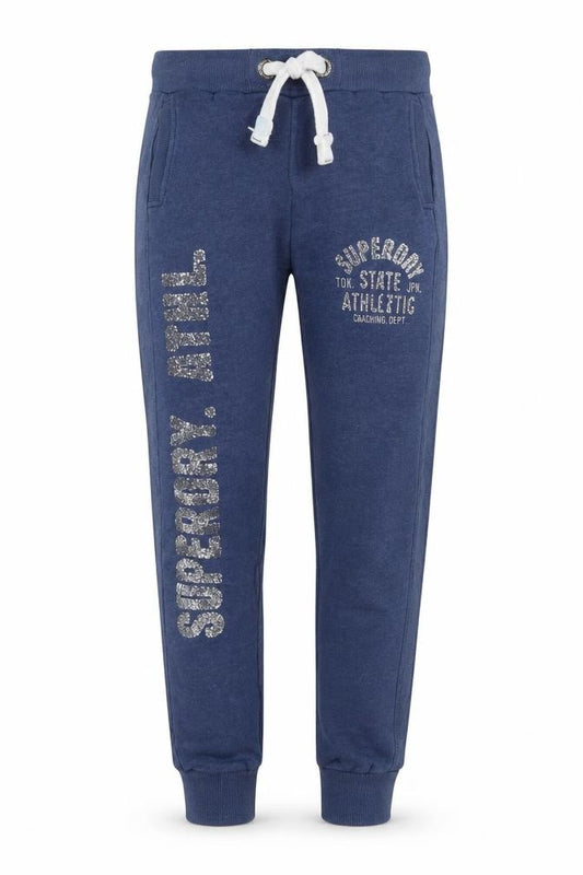 Superdry Women’s Blue S Jogger Sweatpants Cotton Blend Drawstring
