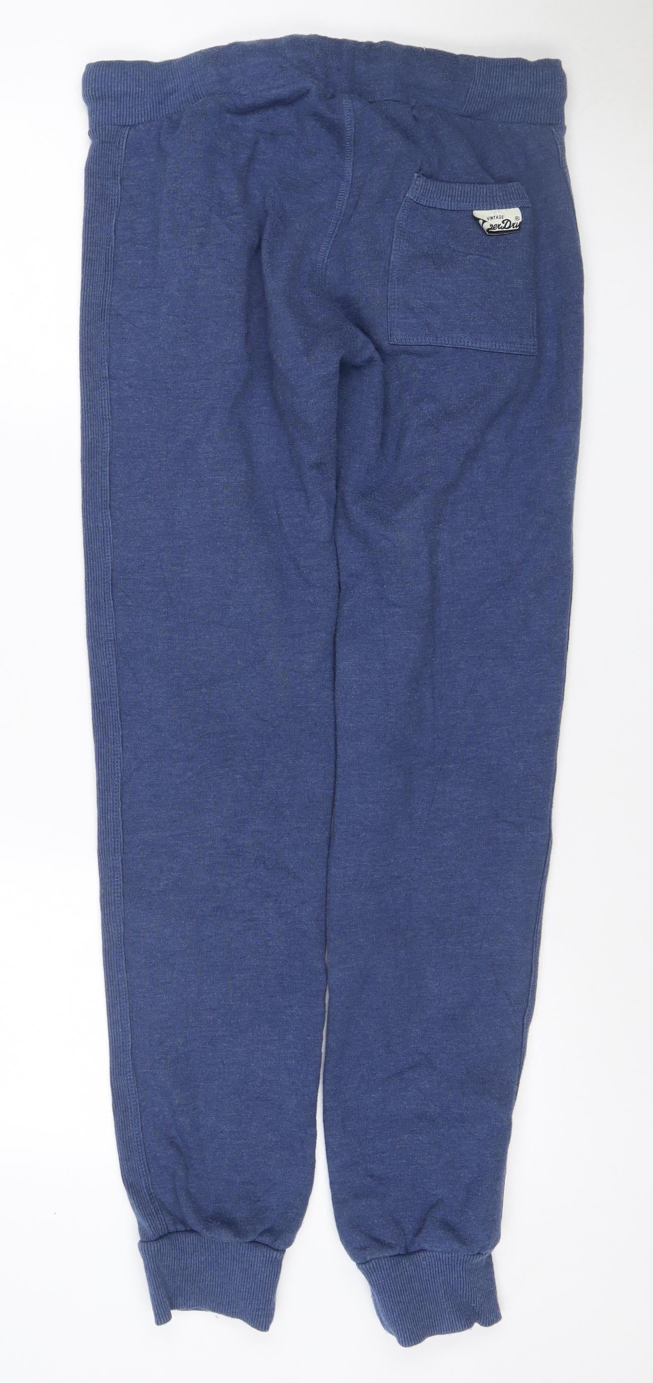 Superdry Women’s Blue S Jogger Sweatpants Cotton Blend Drawstring