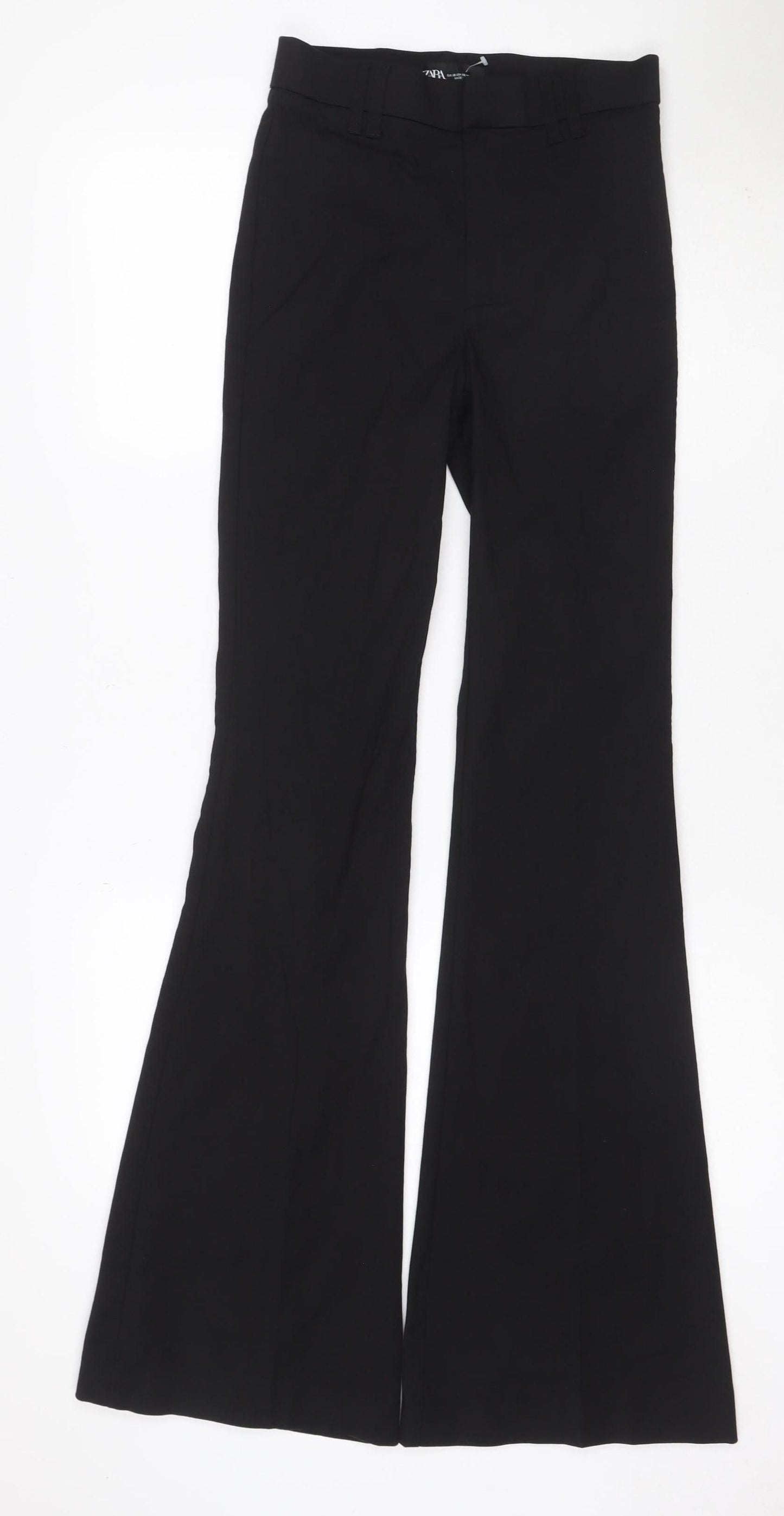 Zara Women’s Black XS Bootcut Smart Trousers Stretch Flat Front