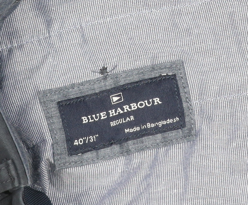 Blue Harbour Men’s Navy 40/31 Regular Cotton Chino Trousers