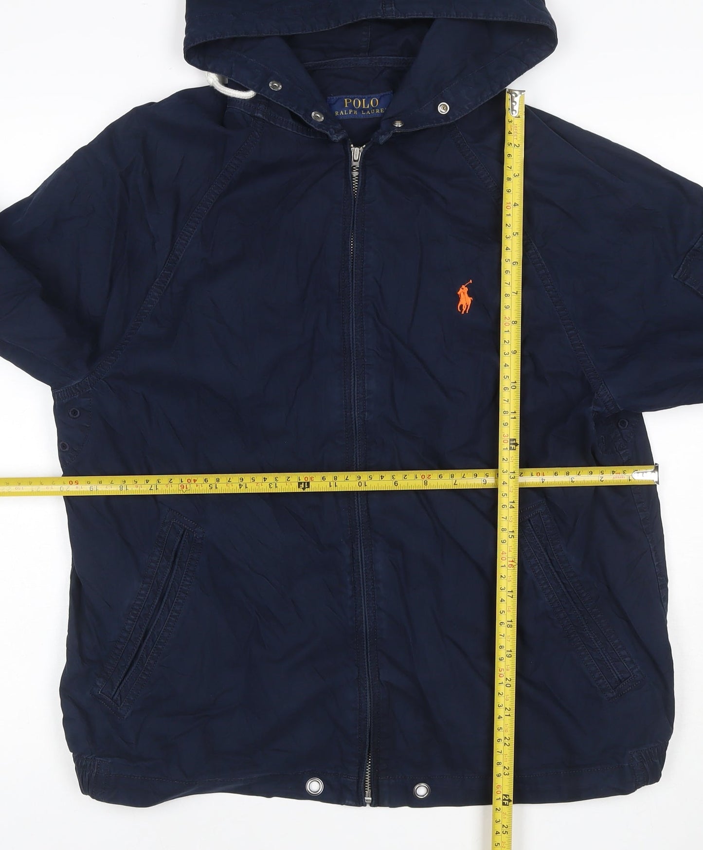 Polo Ralph Lauren Men Blue M Hooded Basic Jacket Full Zip Logo