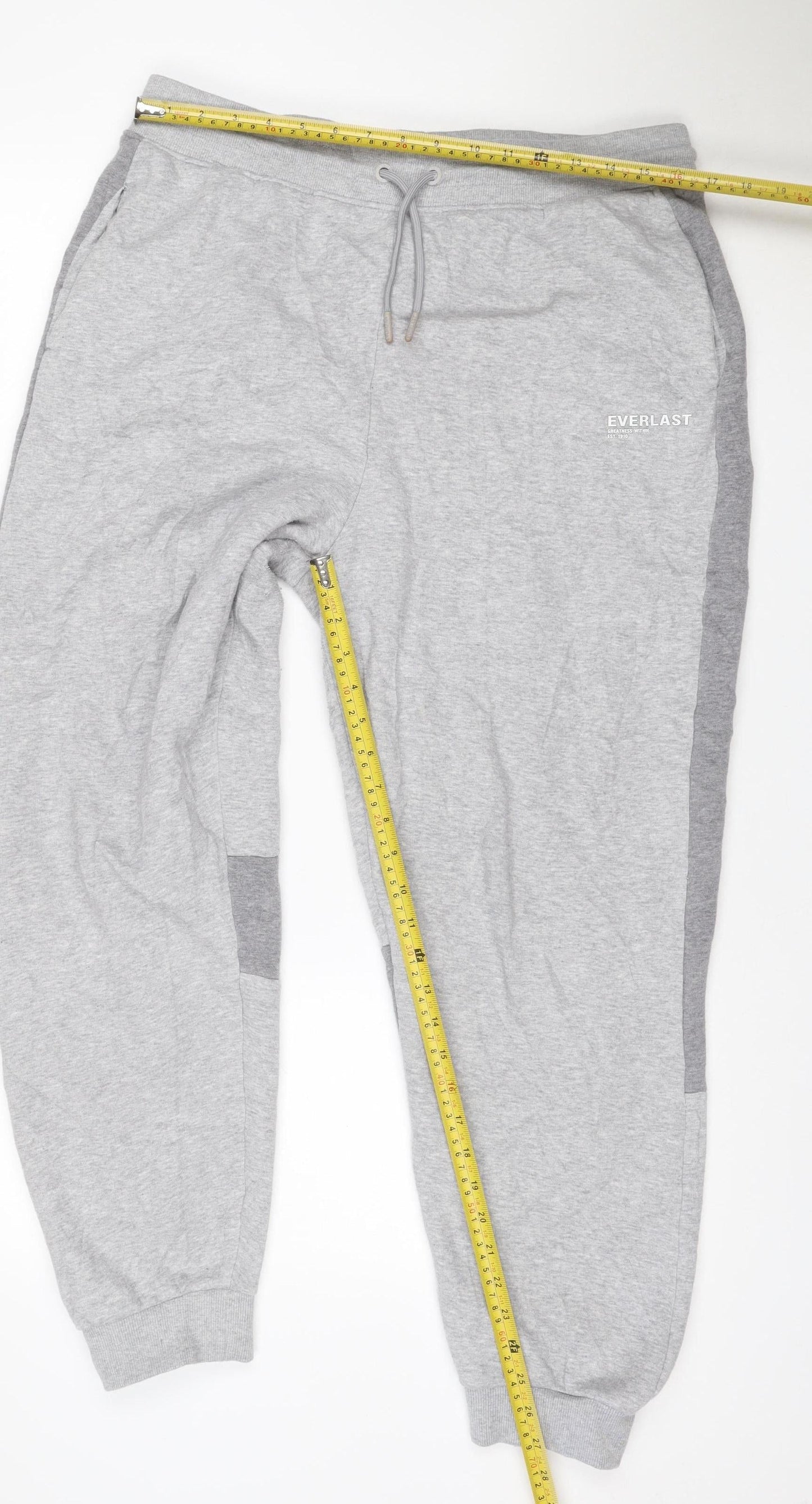 Everlast Women Grey Colourblock Jogger Sweatpants UK 16 Cotton Blend