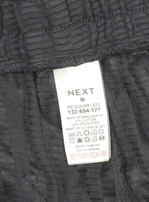 Next Men’s Black M Regular Leg Drawstring Textured Jogger Trousers