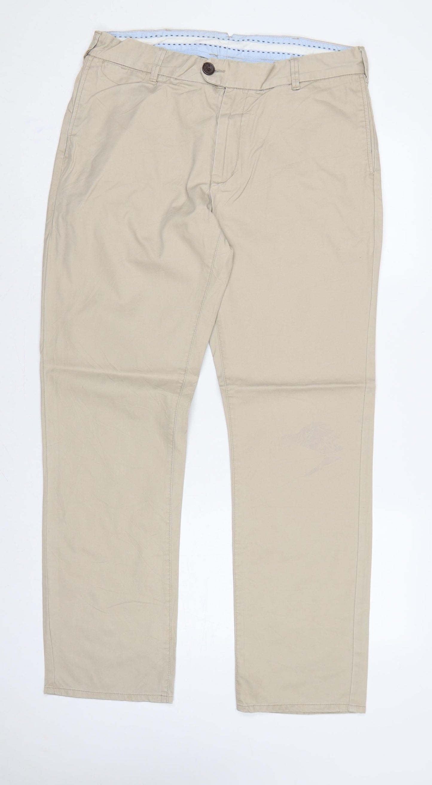 Crew Clothing Co. Men’s Beige 34 Regular Cotton Chino Trousers
