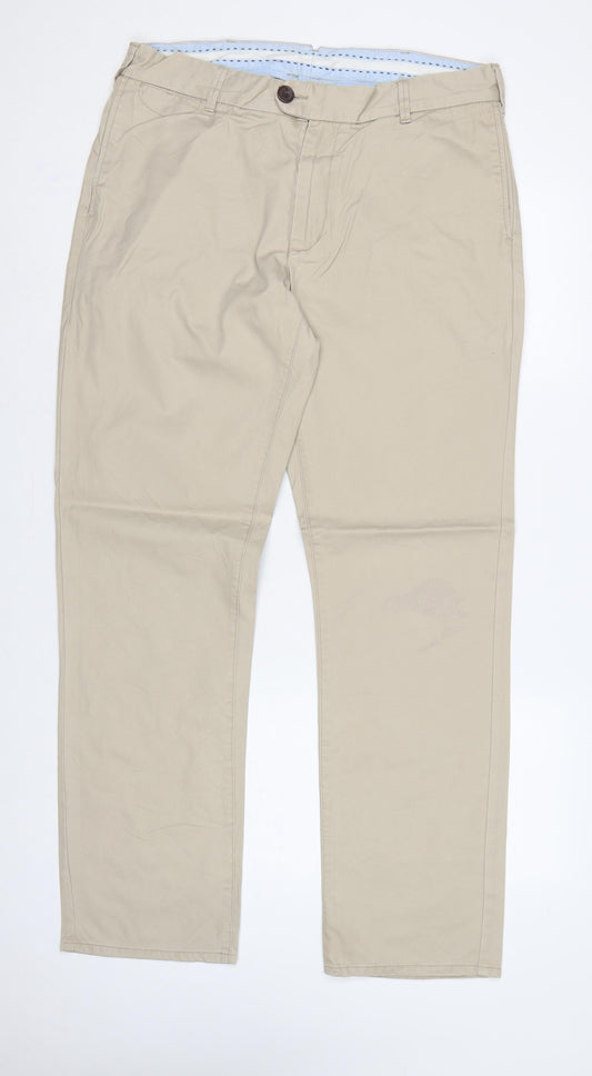 Crew Clothing Co. Men’s Beige 34 Regular Cotton Chino Trousers