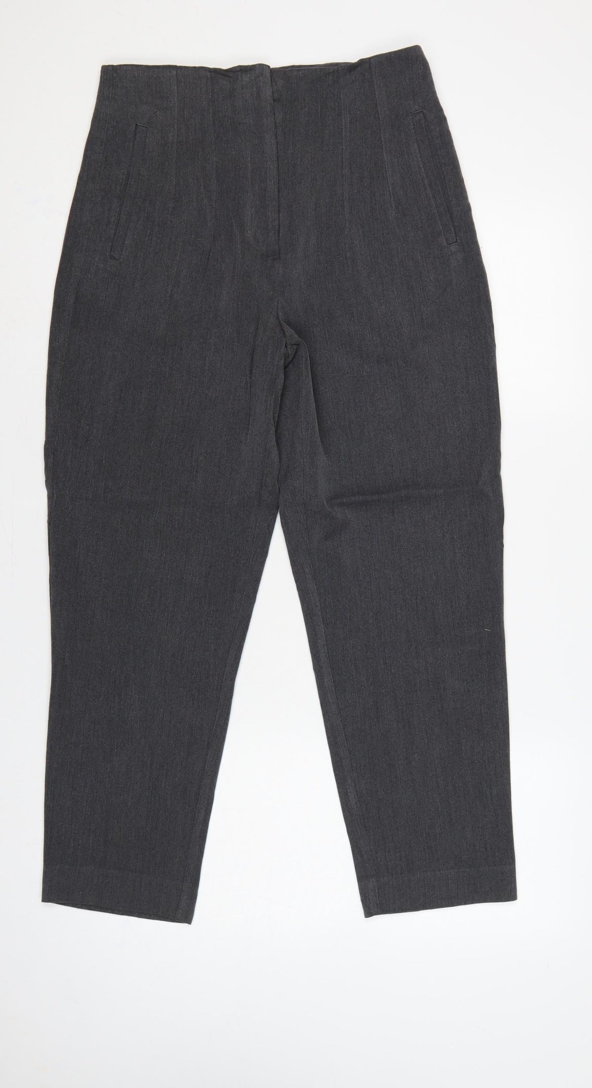 Zara Women’s Grey High Rise Tapered Tailored Trousers UK 12