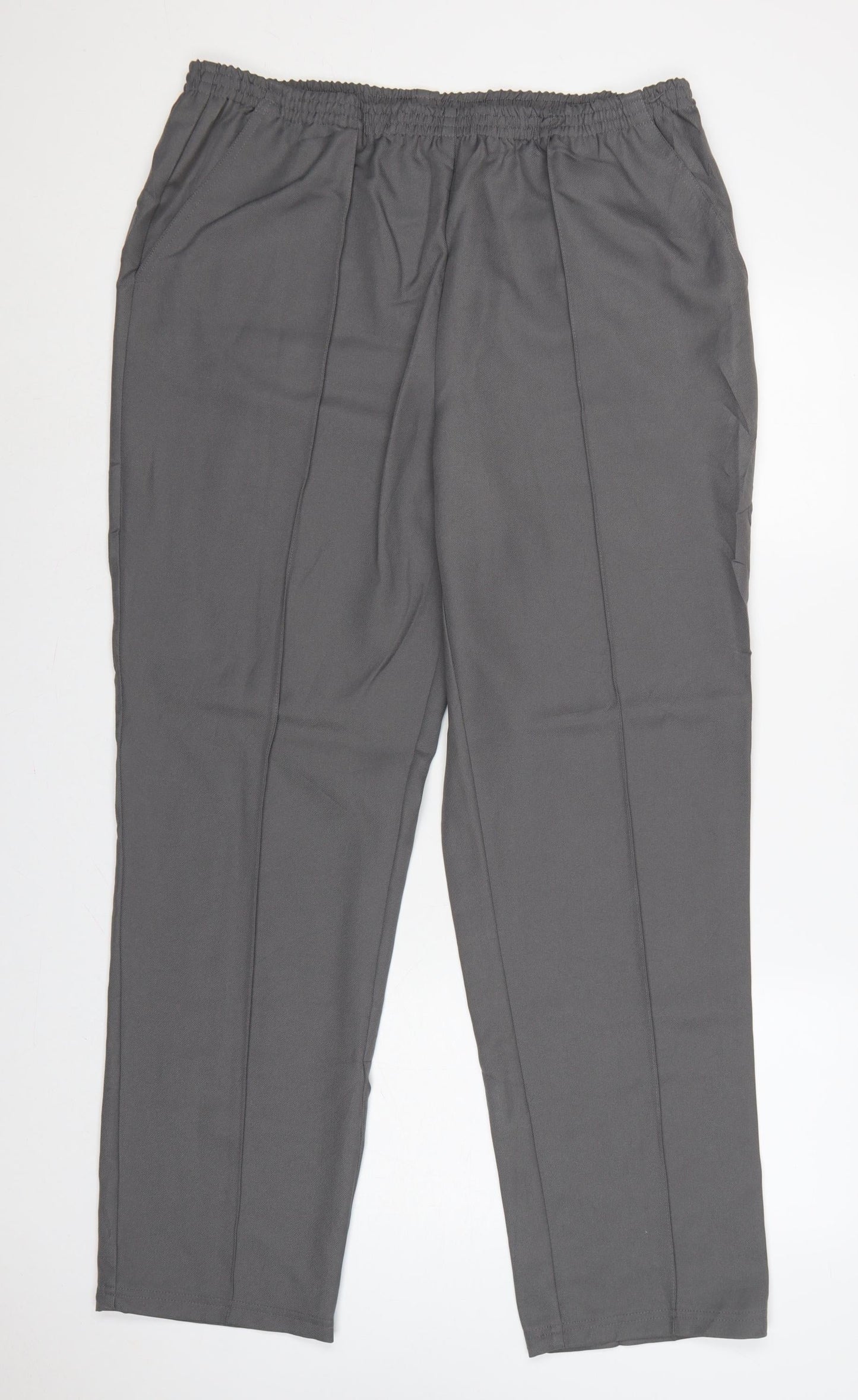 Damart Women’s Grey UK 20 Straight Leg Elastic Waist Trousers