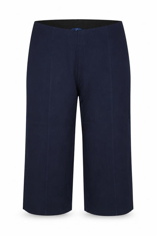 Cotton Traders Women's Midnight Blue UK 16 Wide Leg Cropped Trousers