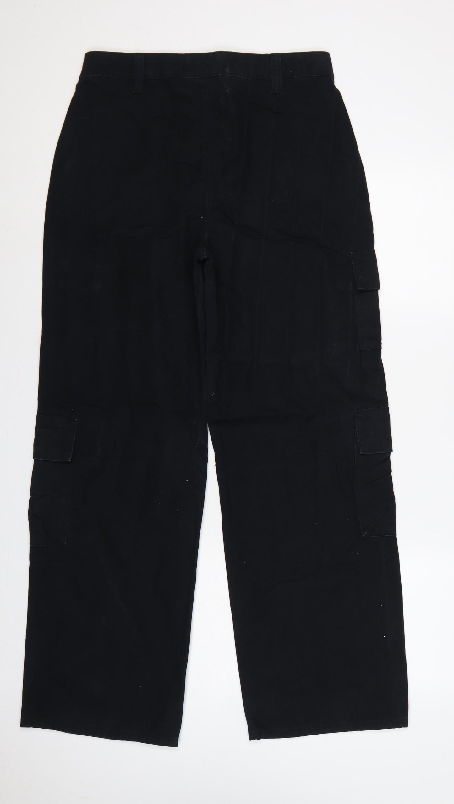 ASOS Design Women’s Black UK 8 High Rise Cotton Cargo Trousers