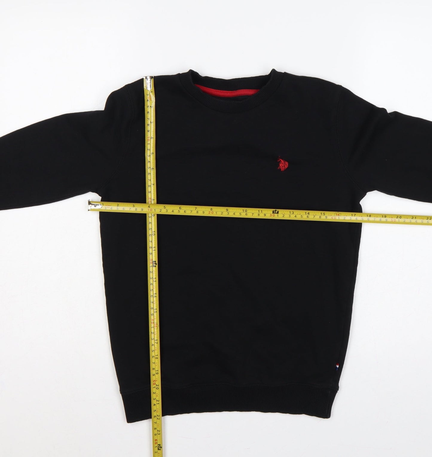 U.S. Polo Assn. Boys Black 12-13 Years Pullover Crew Neck Sweatshirt