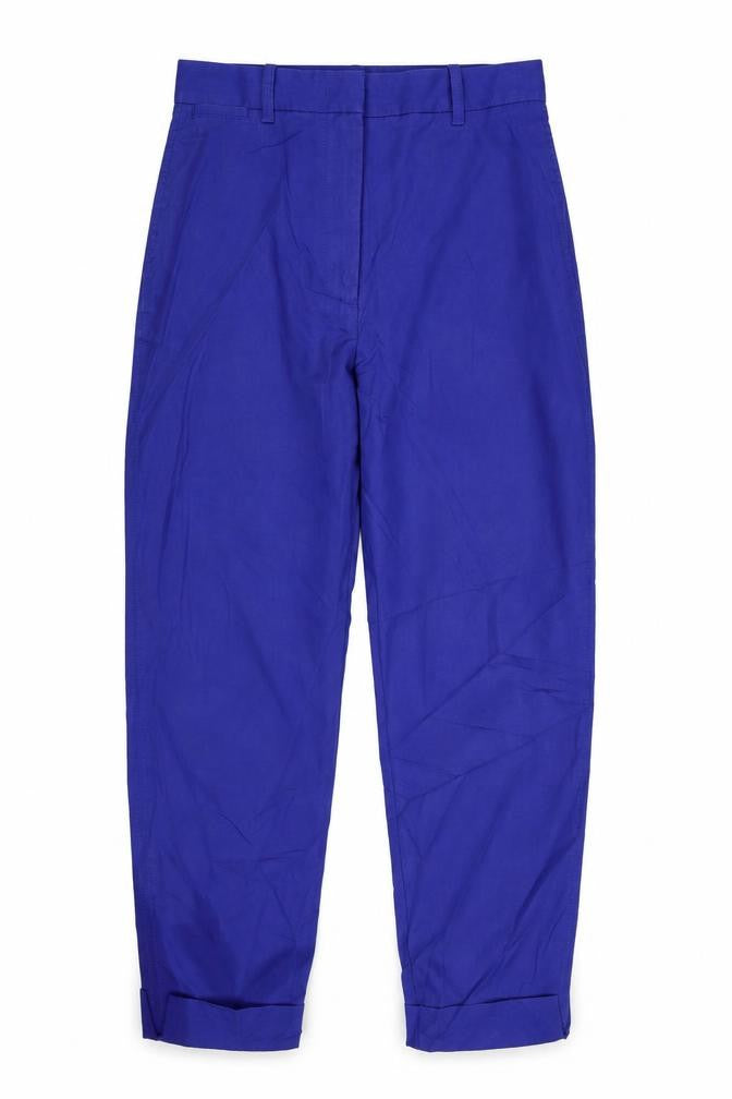 Marks & Spencer Women Blue UK 8 Regular High Rise Tapered Trousers