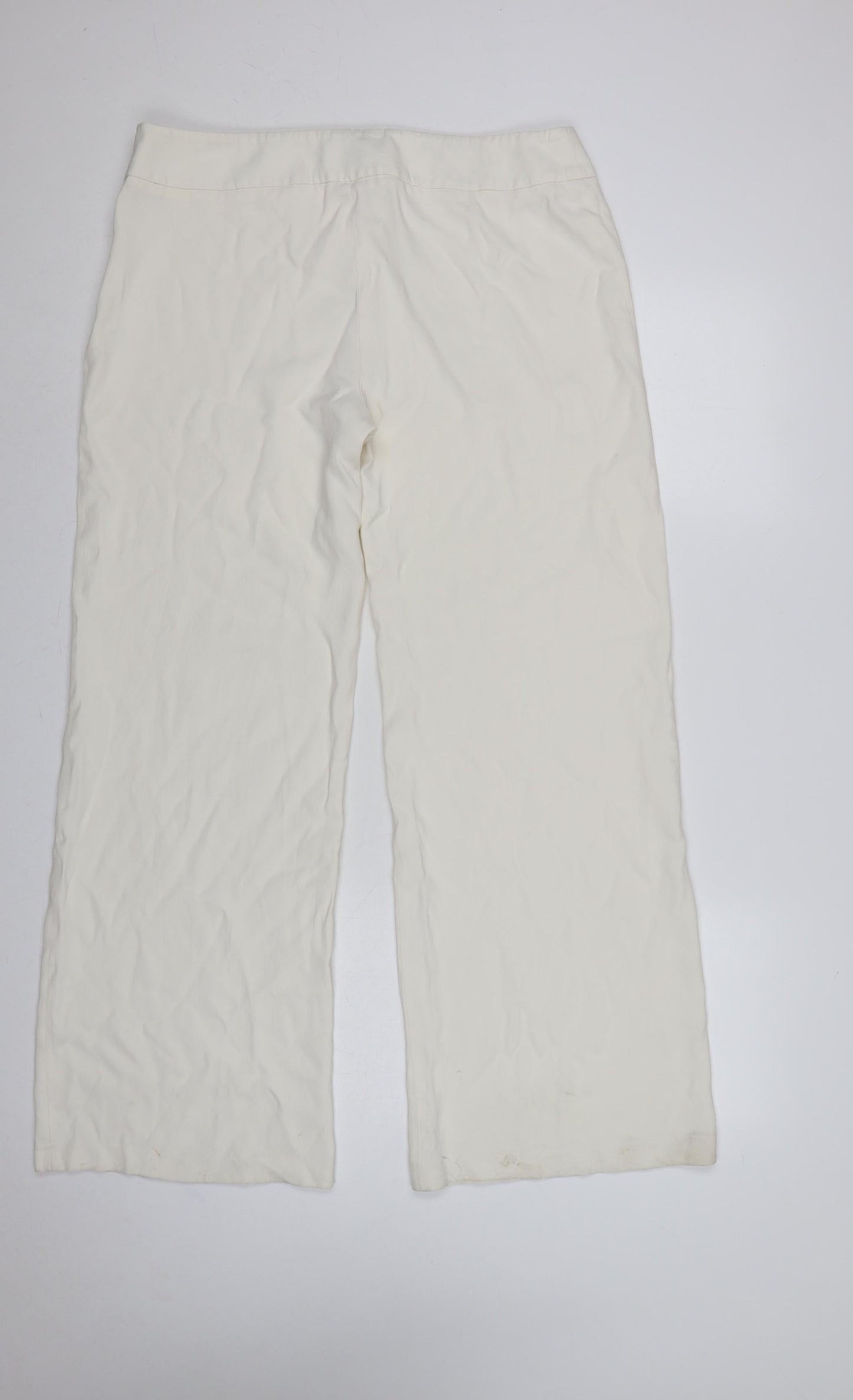 Phase Eight Women Ivory Wide Leg Trousers UK 16 Formal Acetate