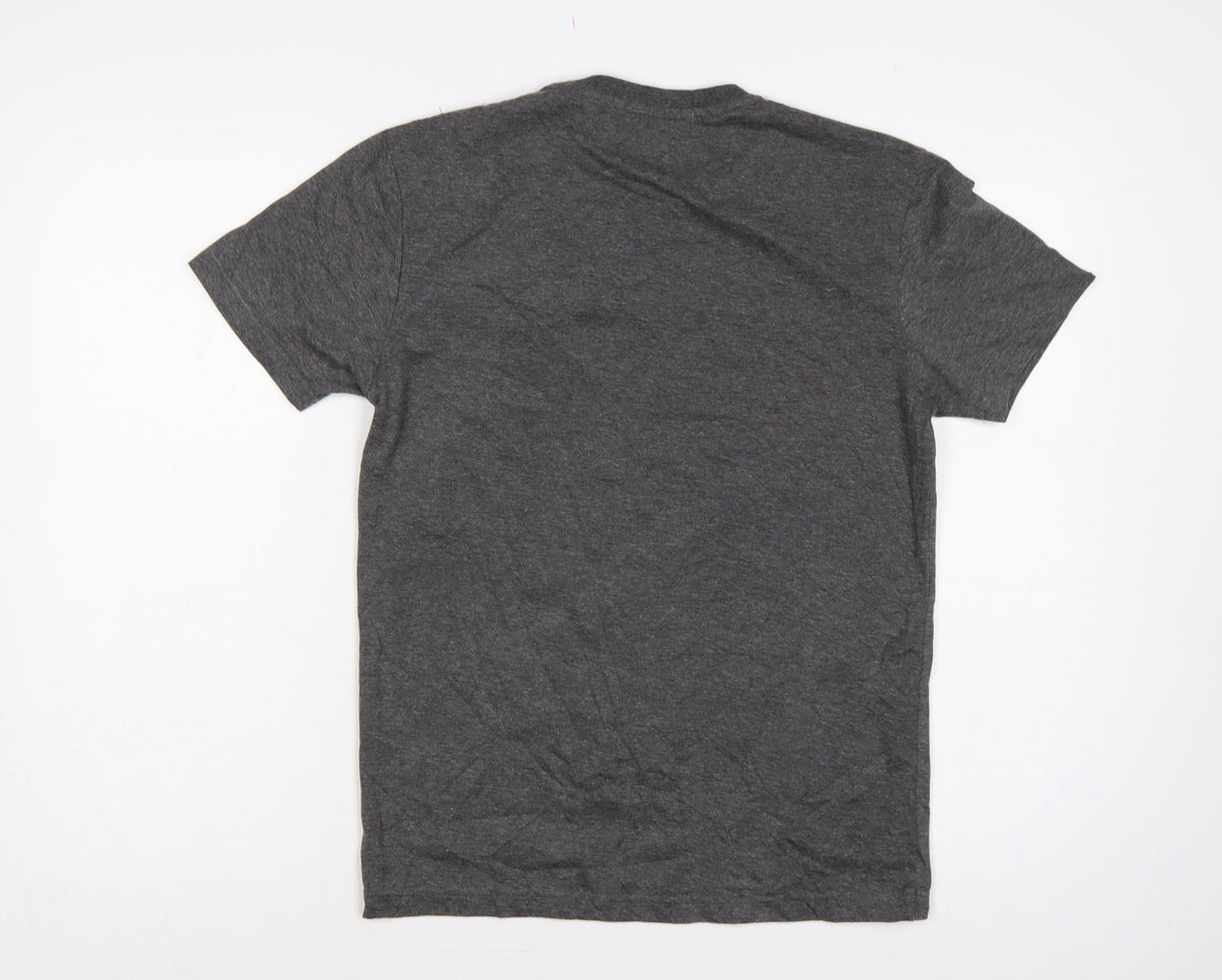 Brand and care label for Jack & Jones Men’s Grey Logo Graphic Print Crew Neck T-Shirt L