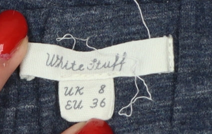 White Stuff Women’s Blue UK 8 Tapered Jogger Trousers Elastic Waist