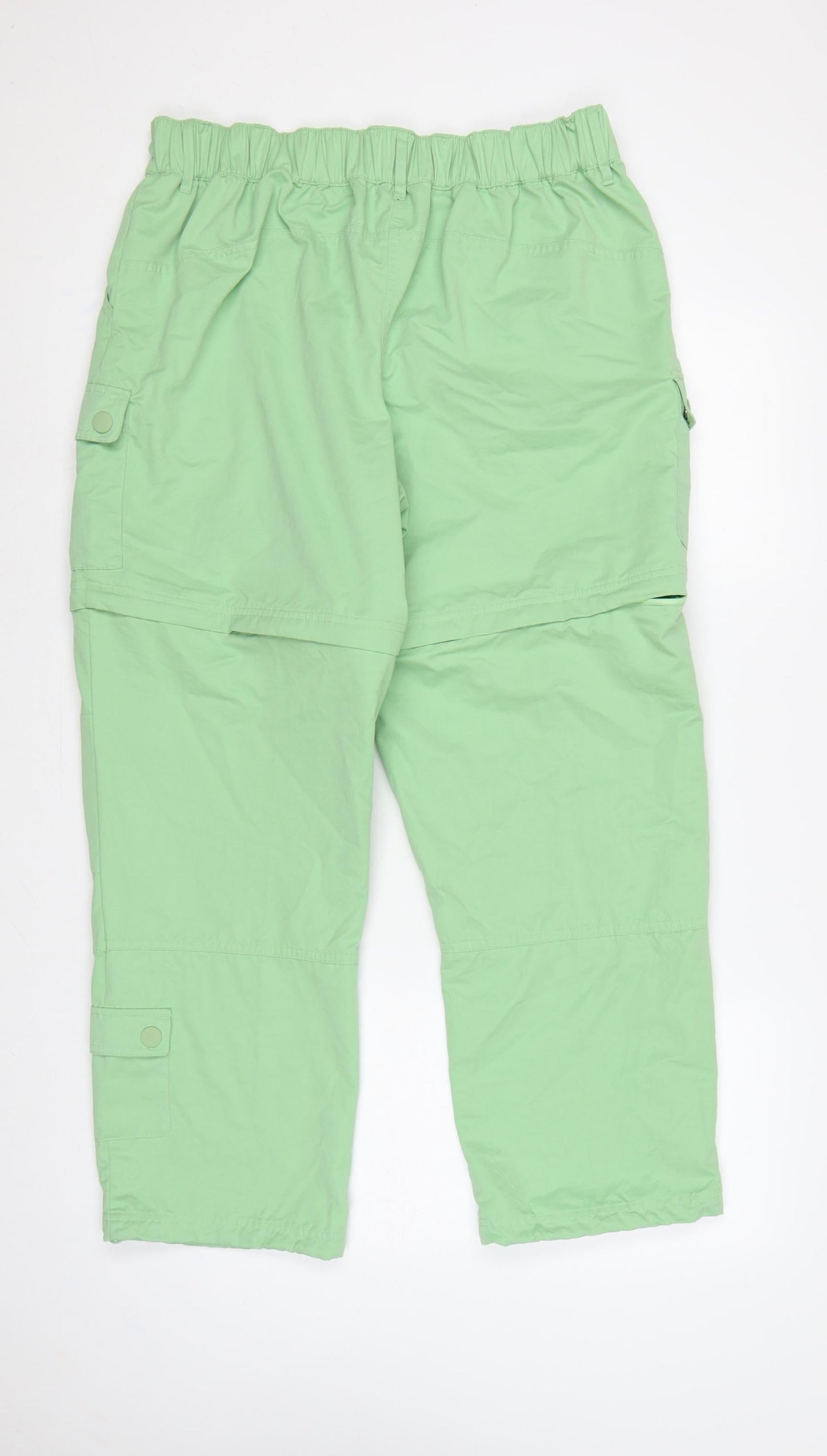 M&S Women’s Green UK 16 Convertible Cargo Trousers Elastic Waist
