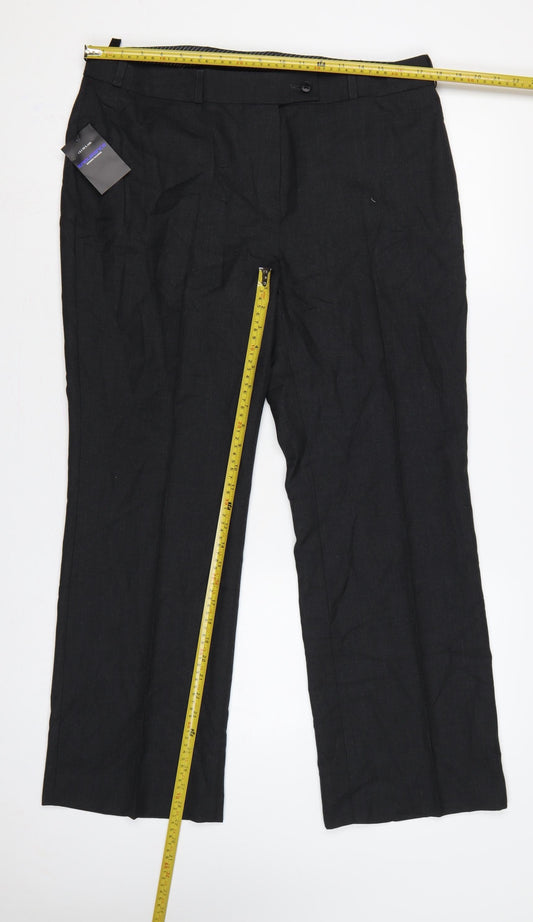 Clubclass Women Charcoal UK 16 Petite Wool Blend Tailored Dress Trousers
