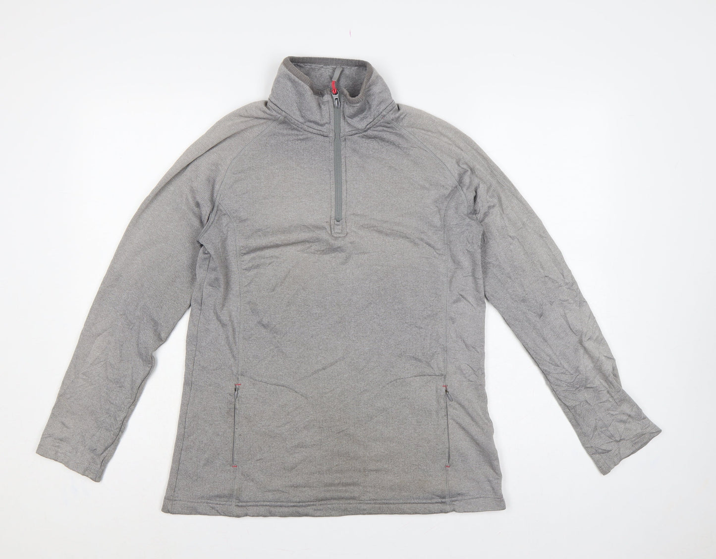 Peter Storm Women Grey UK 14 1/4 Zip Fleece Pullover Sweatshirt