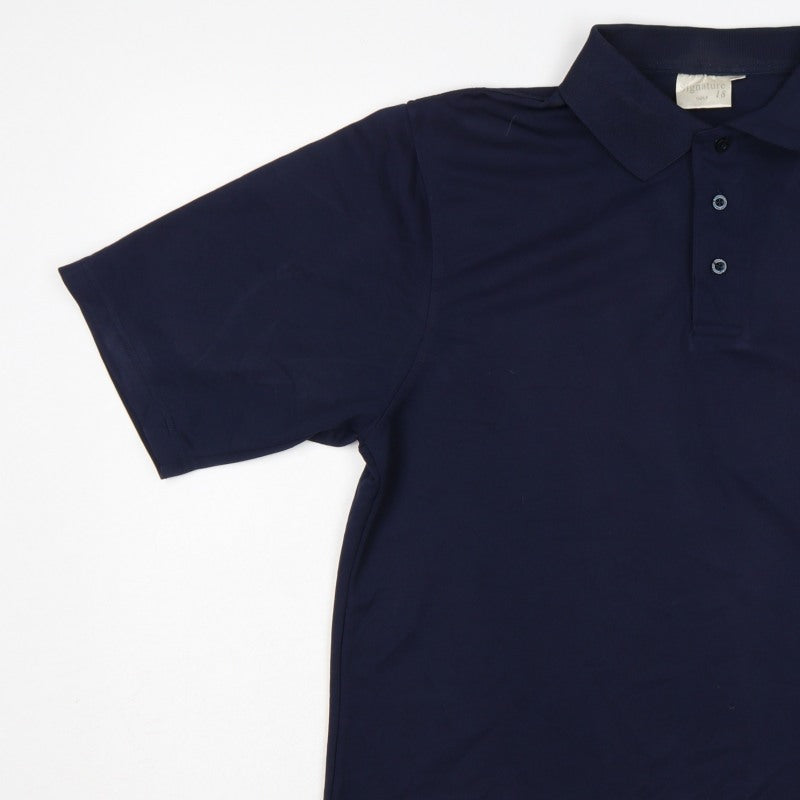Additional view of Signature Golf 18 Men's Blue M Short Sleeve Embroidered Logo Polo Shirt