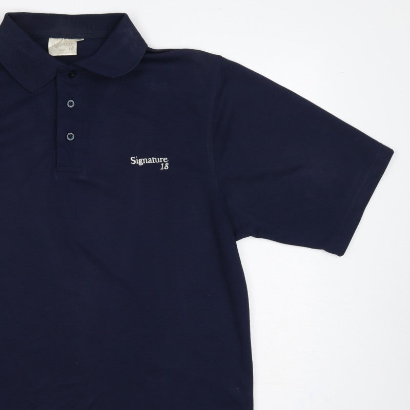 Additional view of Signature Golf 18 Men's Blue M Short Sleeve Embroidered Logo Polo Shirt