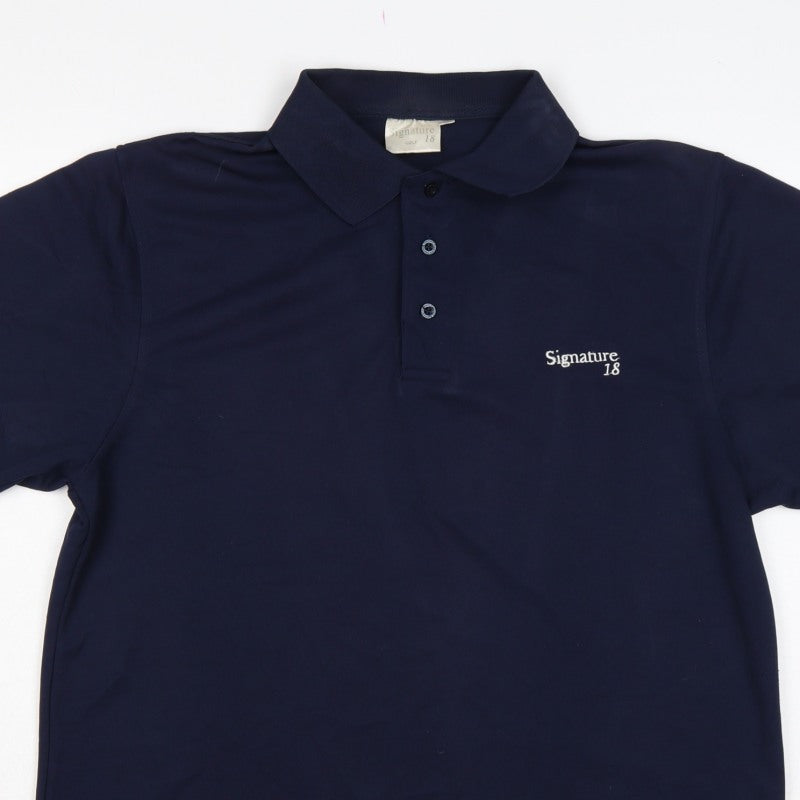 Additional view of Signature Golf 18 Men's Blue M Short Sleeve Embroidered Logo Polo Shirt