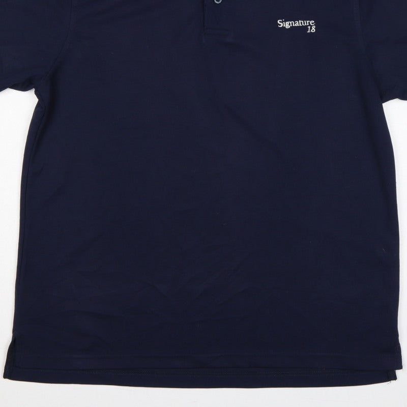 Additional view of Signature Golf 18 Men's Blue M Short Sleeve Embroidered Logo Polo Shirt