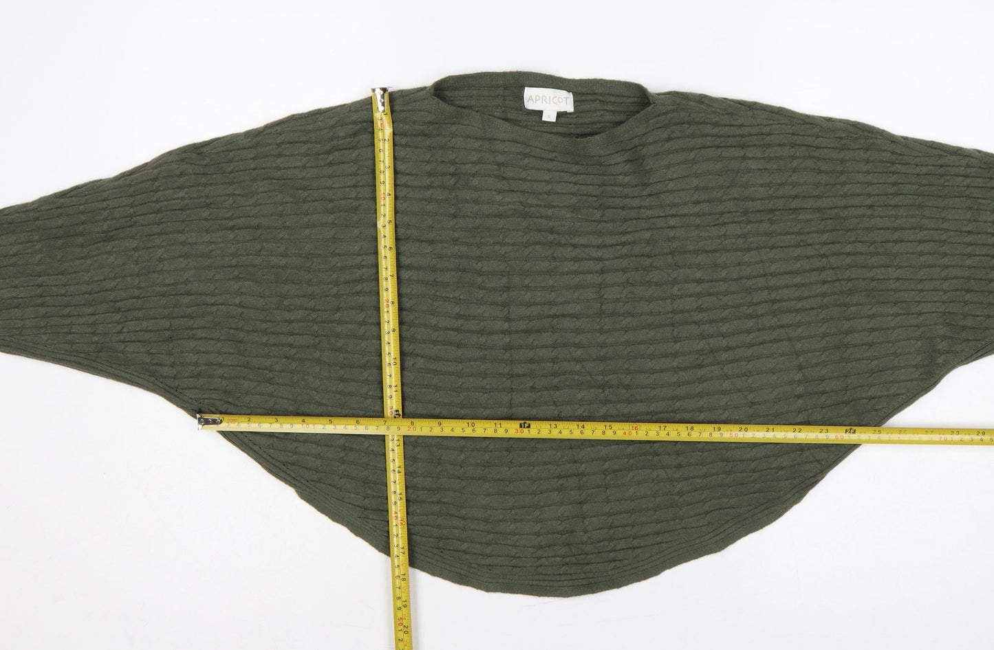 Apricot Women Green S Relaxed Dolman Sleeve Textured Knit Jumper