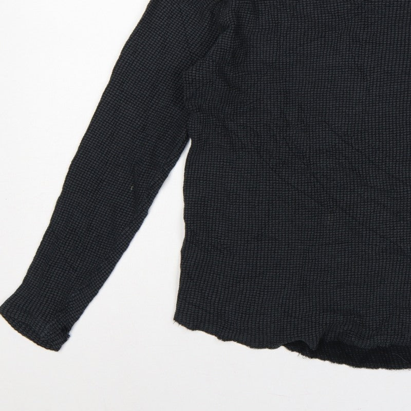 Urban Outfitters Women Black M Basic Textured Knit Crew Neck Long Sleeve Top